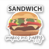Sandwich maakt me blij sticker (Voorkant)