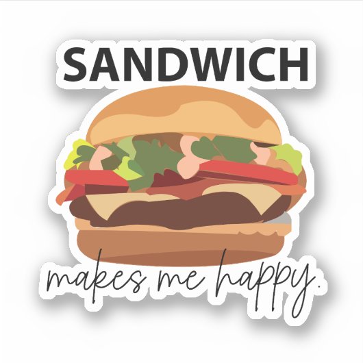 Sandwich maakt me blij sticker (Voorkant)
