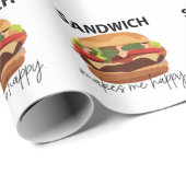 Sandwich Maakt Me Gelukkig Cadeaupapier (Rol Hoek)