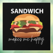 Sandwich Maakt Me Gelukkig Restaurant Cafe Raamsticker (Vel 3)