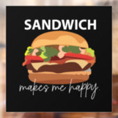 Sandwich Maakt Me Gelukkig Restaurant Cafe Raamsticker (Vel 2)