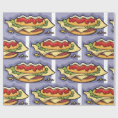 Sandwich met sla kaas en saus cadeaupapier (Vlak)