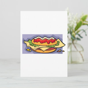 Sandwich met sla kaas en saus kaart