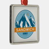Sandwich Range New Hampshire Stars Moon Metalen Ornament (Rechts)