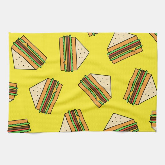 Sandwich Seamless Pattern | Sandwich Puns | Sandwi Theedoek (Horizontaal)