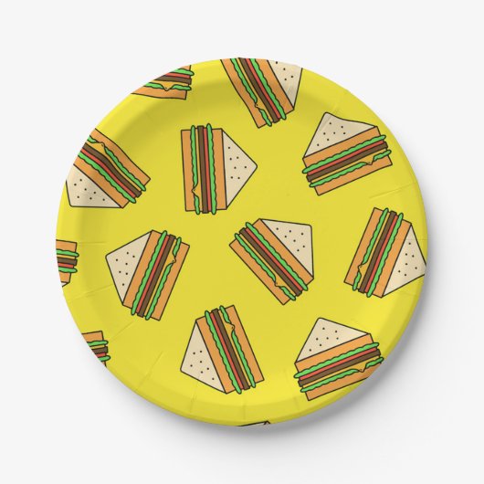 Sandwich Seamless Pattern | Sandwich Puns| Sandwic Papieren Bordje (Voorkant)