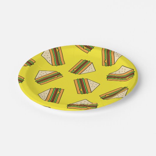 Sandwich Seamless Pattern | Sandwich Puns| Sandwic Papieren Bordje (Gekanteld)