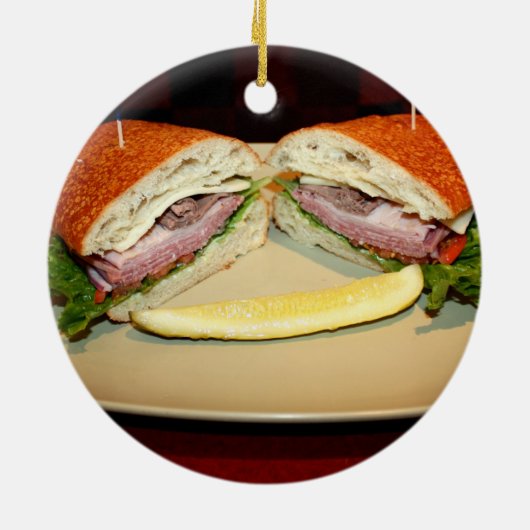 Sandwich Smile Keramisch Ornament (Achterkant)
