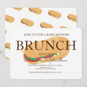 Sandwich Sub Brunch Baby shower Kaart