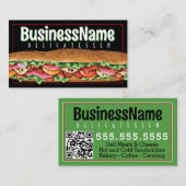 Sandwich Sub Shop Deli Hoagie Catering Visitekaartje (Voorkant / Achterkant)