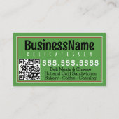 Sandwich Sub Shop Deli Hoagie Catering Visitekaartje (Achterkant)