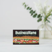 Sandwich Sub Shop Deli Hoagie Catering Visitekaartje (Staand voorkant)