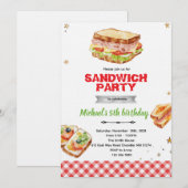 Sandwich verjaardagsfeest uitnodiging (Voorkant / Achterkant)