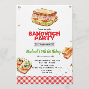 Sandwich verjaardagsfeest uitnodiging