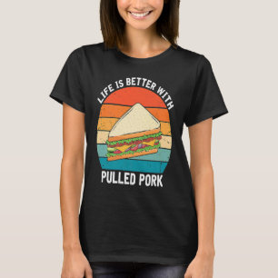 Sandwich voor pulled pork en fastfood t-shirt
