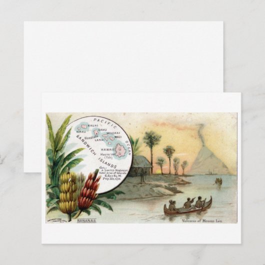 Sandwicheilanden, 1889  kaart (Voorkant / Achterkant)