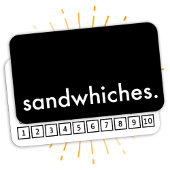 sandwiches. loyaliteitspunkkaart klantenkaartje