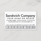 sandwiches. loyaliteitspunkkaart klantenkaartje (Achterkant)