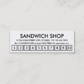 sandwiches. loyaliteitspunkkaart klantenkaartje (Achterkant)