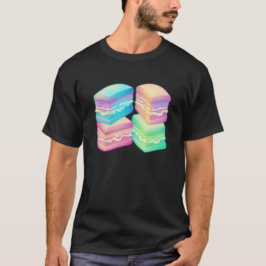 Sandwiches Vaporwave Retrowave Aesthetic T-shirt (Voorkant)