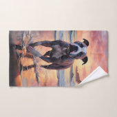 Sandy American Staffordshire Hond op Strand Zonson Bad Handdoek (Handdoek)