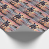 Sandy American Staffordshire Hond op Strand Zonson Cadeaupapier (Hoek)