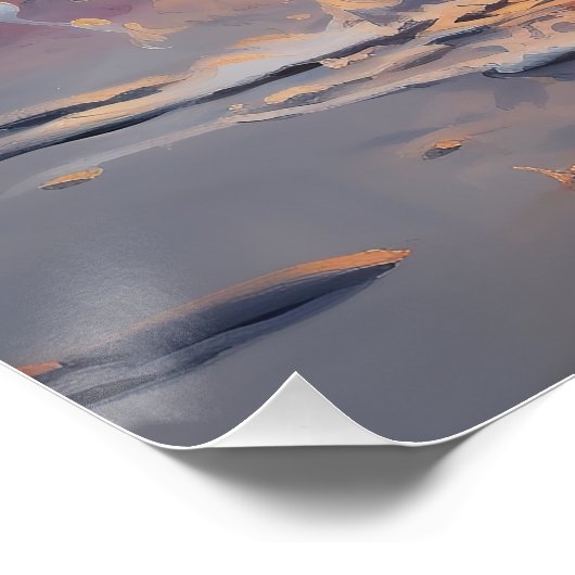 Sandy American Staffordshire Hond op Strand Zonson Perfect Poster (Hoek)