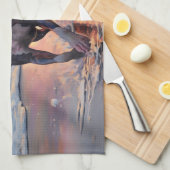 Sandy American Staffordshire Hond op Strand Zonson Theedoek (Quarter Fold)