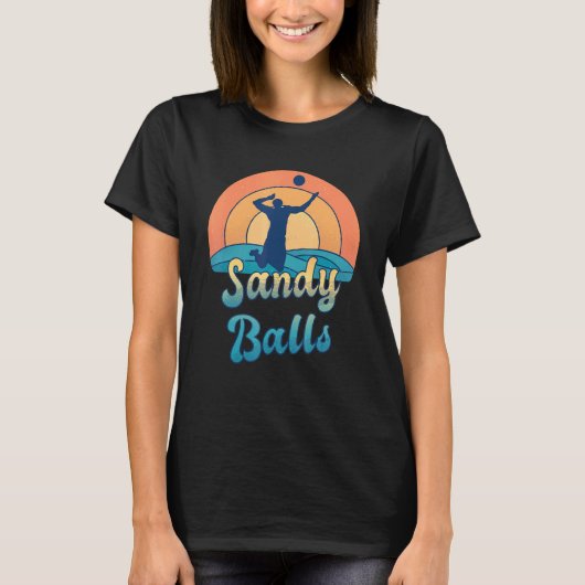 Sandy Balls Beach Volleybal Team Speler T-shirt (Voorkant)