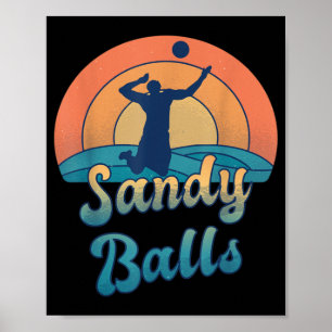 Sandy Balls voor een Beach Volleyball Player Poster