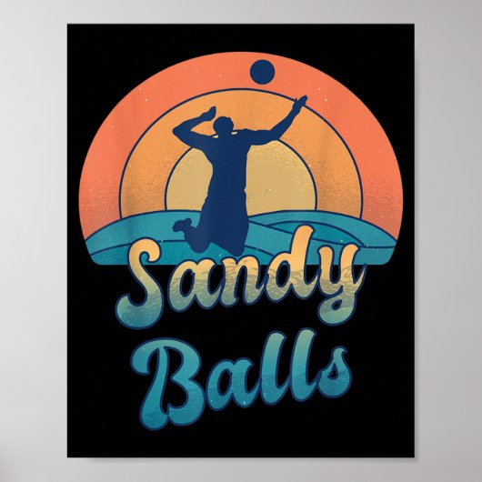 Sandy Balls voor een Beach Volleyball Player Poster (Voorkant)