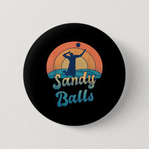 Sandy Balls voor een Beach Volleyball Player Ronde Button 5,7 Cm