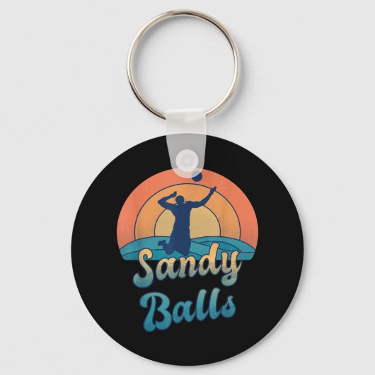 Sandy Balls voor een Beach Volleyball Player Sleutelhanger (Voorkant)