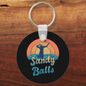 Sandy Balls voor een Beach Volleyball Player Sleutelhanger (Voorkant)