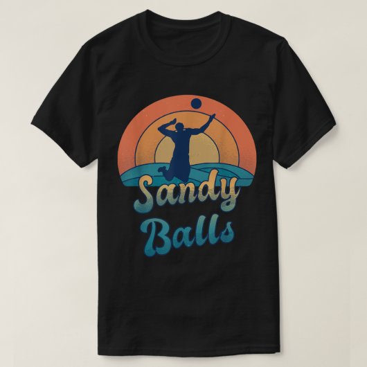 Sandy Balls voor een Beach Volleyball Player T-shirt (Design voorkant)