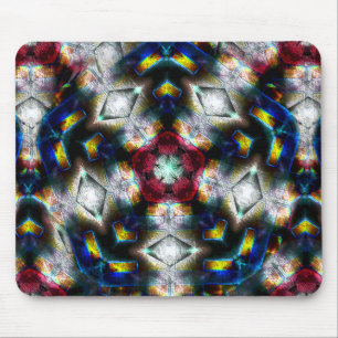 Sandy base met vormen in donkere kleuren en verlic muismat