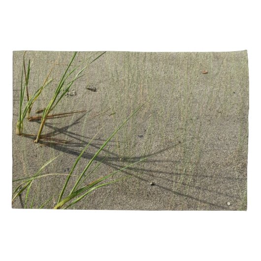 Sandy Beach and Fragile Reeds Pillow Case Kussensloop (Achterkant-Links)