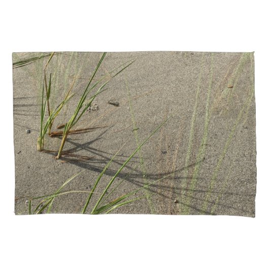 Sandy Beach and Fragile Reeds Pillow Case Kussensloop (Voorkant-Links)