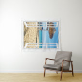 Sandy Beach and Ocean Window Uitzicht Wandkleed (In Situ (horizontaal))