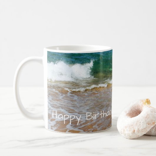 Sandy Beach and Waves Happy Birthday Mok (Met donut)