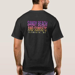 Sandy Beach and Zonsondergangen Plymouth Summer Ma T-shirt