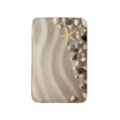 Sandy Beach Background with Shells and Starfish Badmat (Voorkant Verticaal)