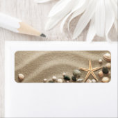 Sandy Beach Background with Shells and Starfish Etiket (Insitu)