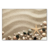 Sandy Beach Background with Shells and Starfish Kaart (Achterkant)