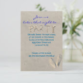 SANDY BEACH Bar Bat Mitzvah Party Reception Card Kaart (Staand voorkant)