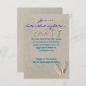 SANDY BEACH Bar Bat Mitzvah Party Reception Card Kaart (Voorkant / Achterkant)