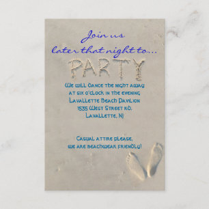 SANDY BEACH Bar Bat Mitzvah Party Reception Card Kaart