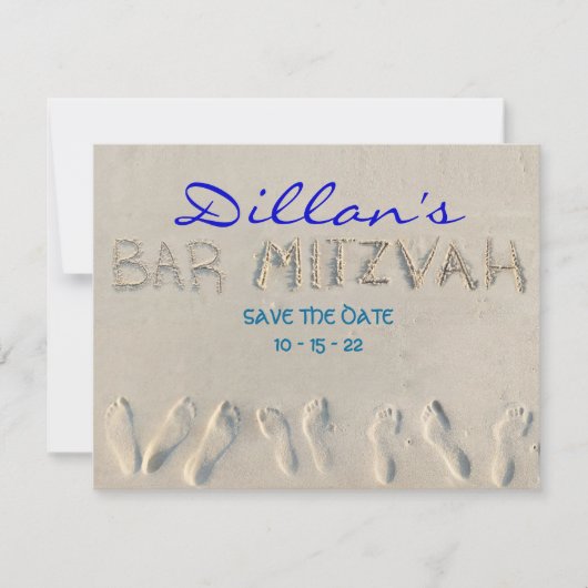 SANDY BEACH Bar Mitzvah Save the Date (Voorkant)