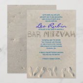 SANDY BEACH Bar Mitzvah Uitnodiging (Voorkant / Achterkant)