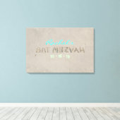 SANDY BEACH Bat Mitzvah Memory Inlogbord Canvas Afdruk (Insitu (Houten vloer))